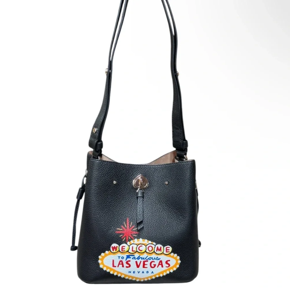 Kate Spade ♠️ Bucket Bag with custom painted Las Vegas theme /NWT - Picture 2 of 12